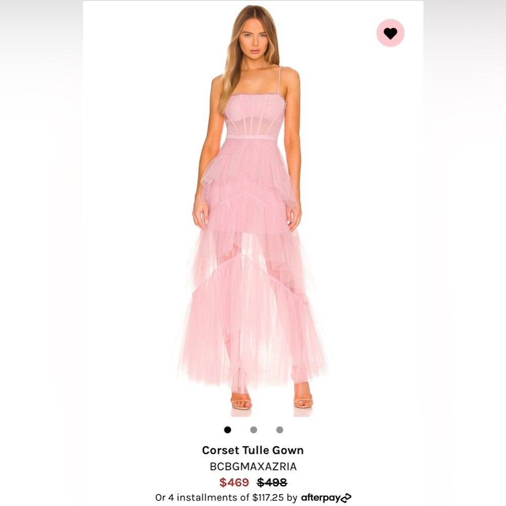 BCBGMAXAZRIA Tulle Gown Pink
